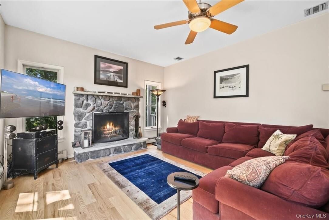 Living room with fireplace